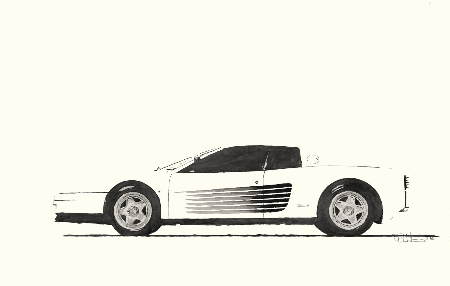 Ferrari Testarossa in B & W