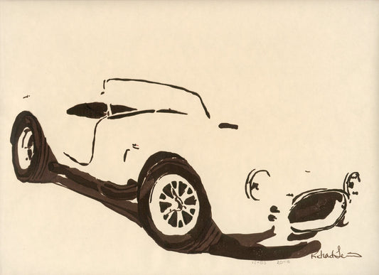 Computer art print of Cobra Shadow, created in 1983 with an HP computer and pen plotter.