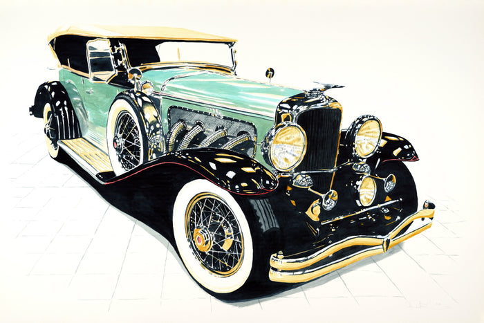 Duesenberg Model J Watercolor Painting