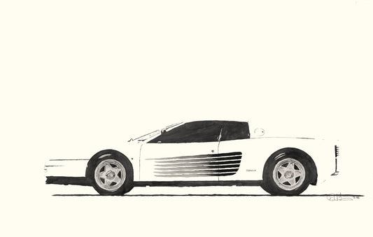 Ferrari Testarossa in B & W